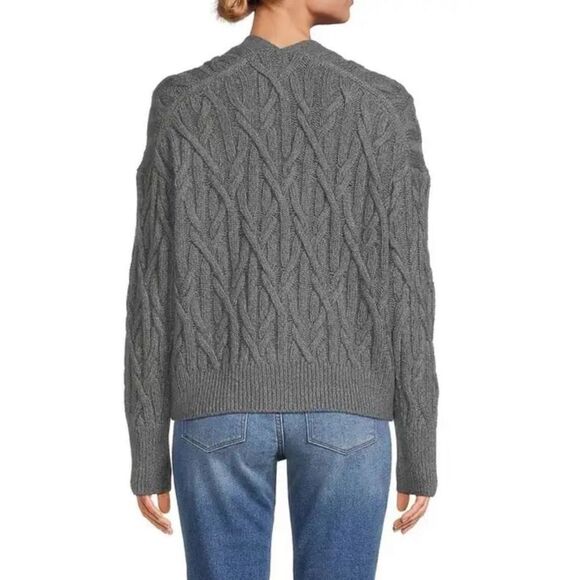 Vince Interlocking Cable Merino Wool & Cashmere Cardigan NWOT Size Large - Picture 3 of 7